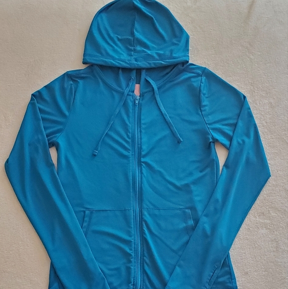 Regna-X Active Lightweight Full-Zip Hooded Jacket Cyan Blue Small - Picture 1 of 8
